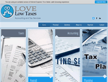 Tablet Screenshot of lovelowtaxes.com